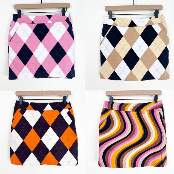 4 Piece Set Loudmouth Golf Skorts Preppy Shorts Skirts Print Funky Retro 90s Y2K - Picture 1 of 15